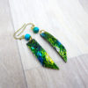Boucles d’oreilles « Dreams in Colors » vertes - inspiration nature - Bijou de Créateur Wire wrapping et chrysocolle