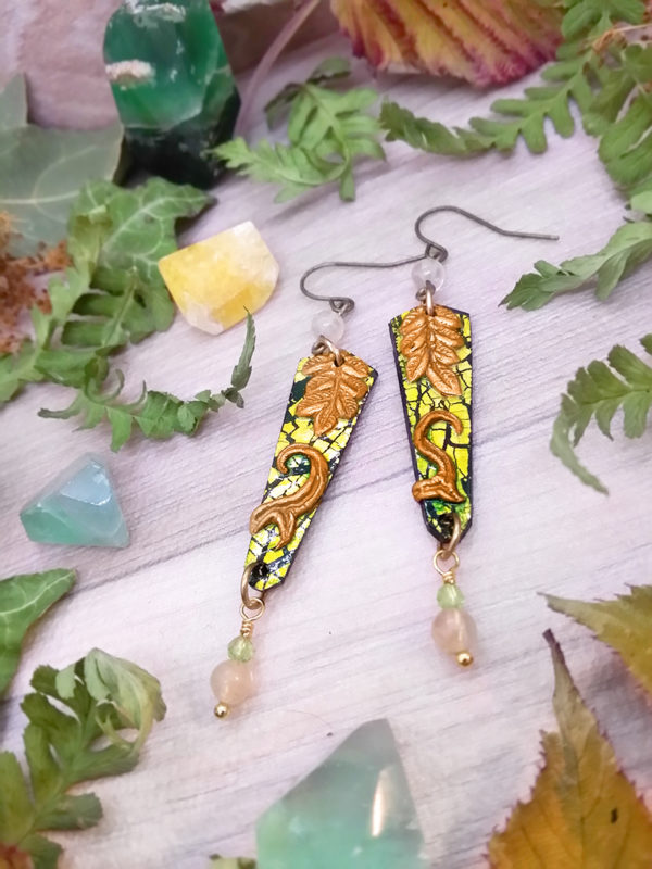 Boucles d'oreilles « couleurs de la nature – Automne précoce » - inspiration nature - Bijou de Créateur perles quartz et péridot