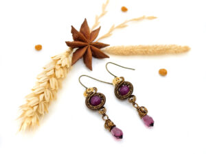 Boucles d’oreilles « Grelots Fuchsia »