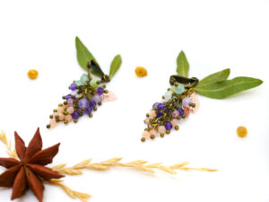 Boucles d’oreilles uniques : « Glycine Parfumée »