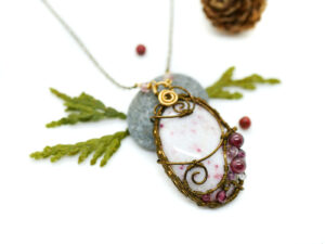 Collier unique : « Neige Vermeil »