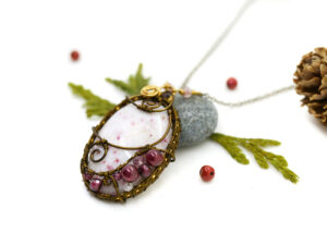 Collier unique : « Neige Vermeil »