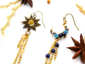 Boucles d’oreilles uniques : « Nos deux Astres »