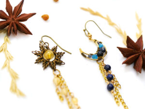 Boucles d’oreilles uniques : « Nos deux Astres »