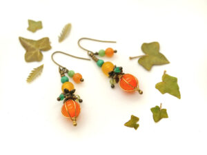 Boucles d’oreilles uniques : « Citrouilles »