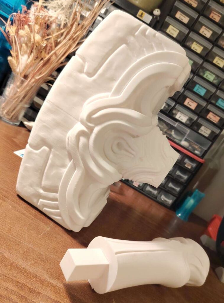 Cosplay Prop / Accessoire de cosplay : Marteau de Forge (Blades of Fire) - Work in progress : pièces imprimées