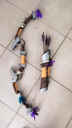 Cosplay Prop / Accessoire de cosplay : Arc et Carquois sylvestre (Création sur mesure)