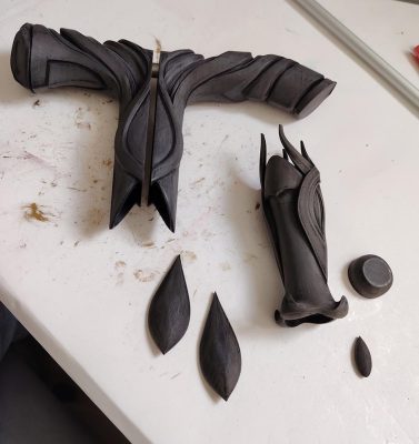 Pièces de prop, imprimées en 3D (PLA) puis poncées