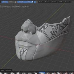 1- Modélisation / sculpture des détails du masqu sous Blender